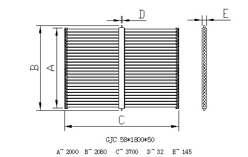 橫雙排真空管集熱器外形結構尺寸圖